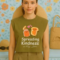Funny Spreading Kindness Is My Jam Orange Unity Day Garment-Dyed Women's Muscle Tee