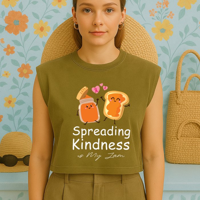 Funny Spreading Kindness Is My Jam Orange Unity Day Garment-Dyed Women's Muscle Tee