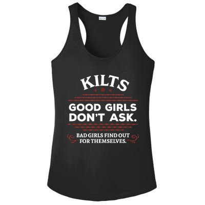 Funny Scottish Kilts Good Girl Don't Ask Scotland Ladies PosiCharge Competitor Racerback Tank