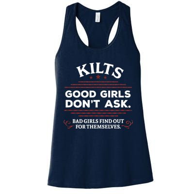 Funny Scottish Kilts Good Girl Don't Ask Scotland Womens Tank Top