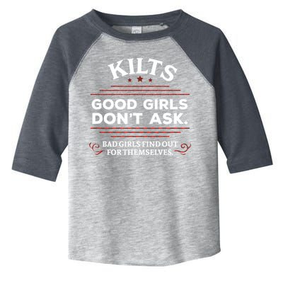 Funny Scottish Kilts Good Girl Don't Ask Scotland Toddler Fine Jersey T-Shirt