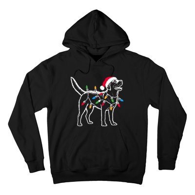 Funny Santa Labrador Retriever Christmas Lights Dog Lover Hoodie