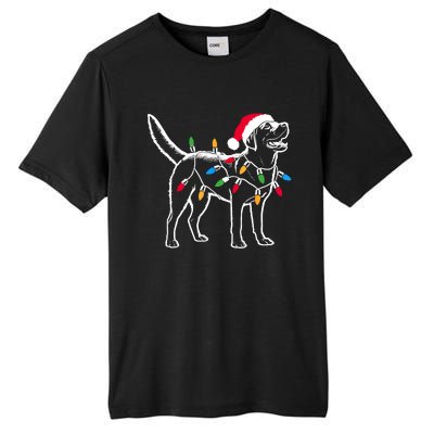 Funny Santa Labrador Retriever Christmas Lights Dog Lover Tall Fusion ChromaSoft Performance T-Shirt