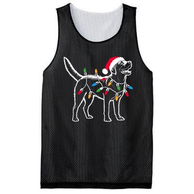 Funny Santa Labrador Retriever Christmas Lights Dog Lover Mesh Reversible Basketball Jersey Tank