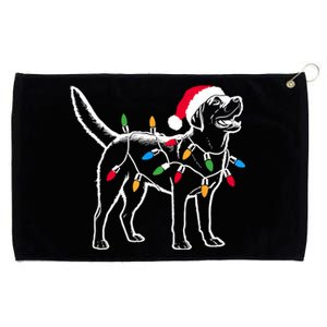 Funny Santa Labrador Retriever Christmas Lights Dog Lover Grommeted Golf Towel