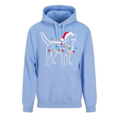 Funny Santa Labrador Retriever Christmas Lights Dog Lover Unisex Surf Hoodie