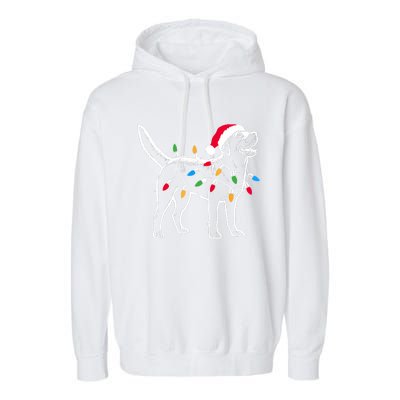 Funny Santa Labrador Retriever Christmas Lights Dog Lover Garment-Dyed Fleece Hoodie