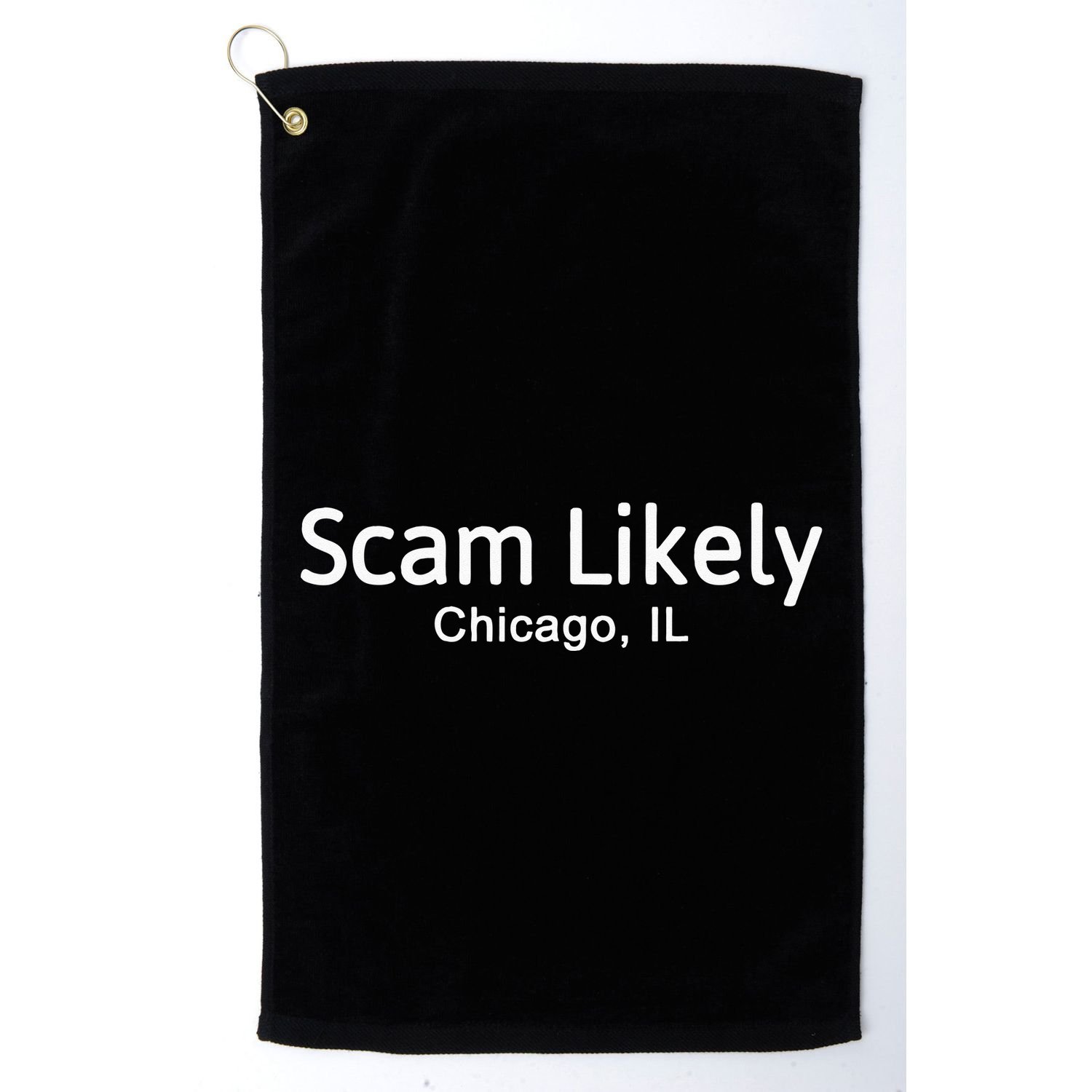 Funny Scam Likely Chicago Illinois Gift Golf Towel