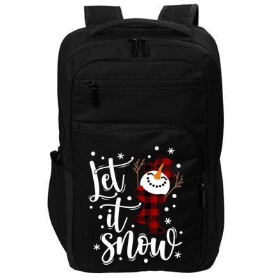 Funny Snow Let It Snow Snowflakes Merry Christmas Gift Impact Tech Backpack