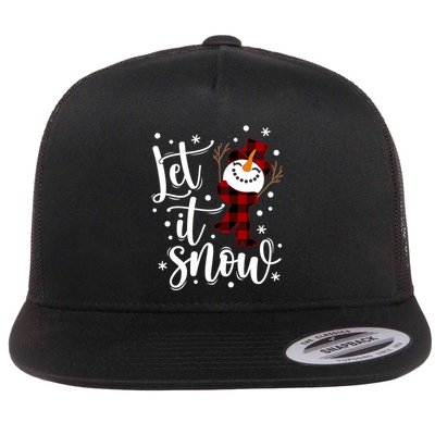 Funny Snow Let It Snow Snowflakes Merry Christmas Gift Flatbill Hat