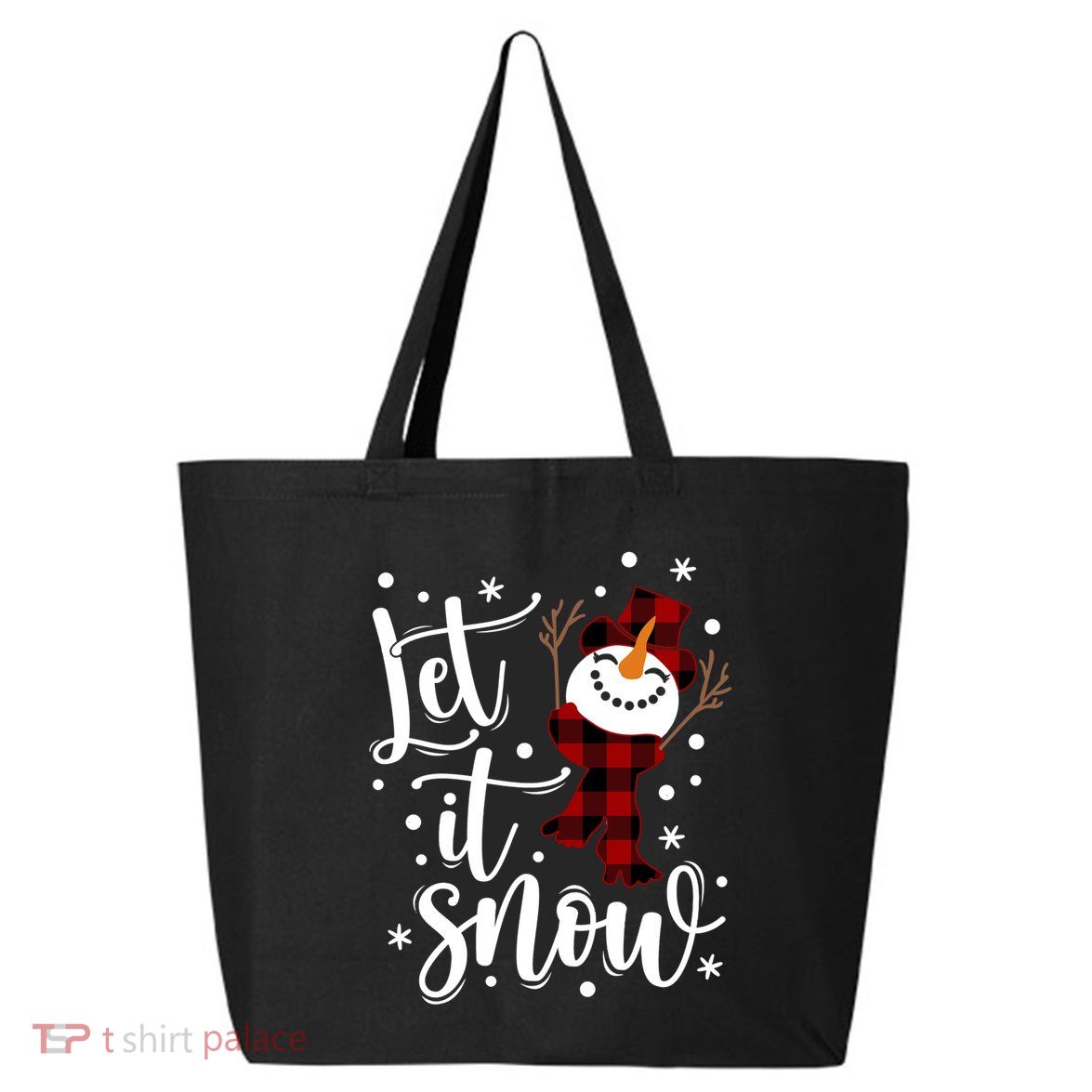 Funny Snow Let It Snow Snowflakes Merry Christmas Gift 25L Jumbo Tote