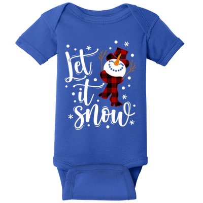 Funny Snow Let It Snow Snowflakes Merry Christmas Gift Baby Bodysuit