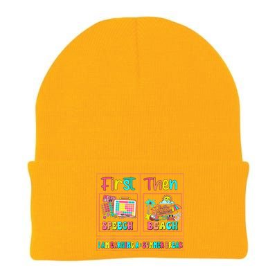 First Speech Language Pathologist Therapy Then Summer Break Gift Knit Cap Winter Beanie