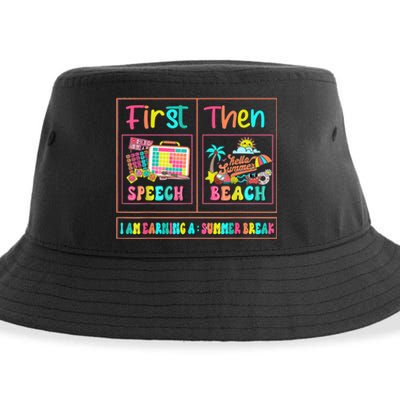 First Speech Language Pathologist Therapy Then Summer Break Gift Sustainable Bucket Hat