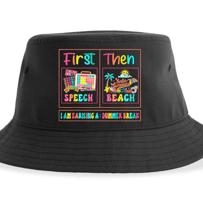 First Speech Language Pathologist Therapy Then Summer Break Gift Sustainable Bucket Hat