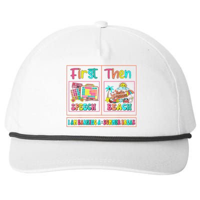 First Speech Language Pathologist Therapy Then Summer Break Gift Snapback Five-Panel Rope Hat