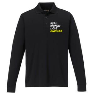 Fitness Saying Ladies Design Love Burpees Gift Performance Long Sleeve Polo