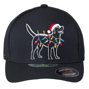 Funny Santa Labrador Retriever Christmas Lights Dog Lover Flexfit Unipanel Trucker Cap