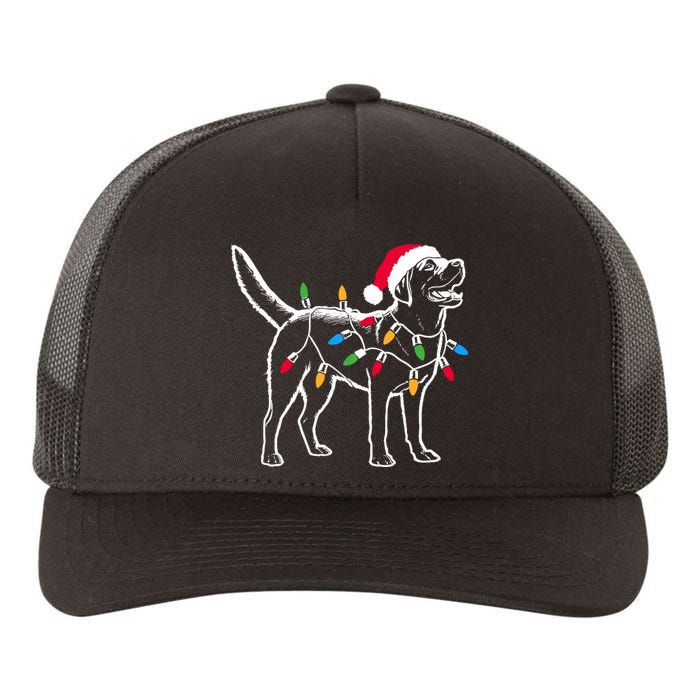 Funny Santa Labrador Retriever Christmas Lights Dog Lover Yupoong Adult 5-Panel Trucker Hat