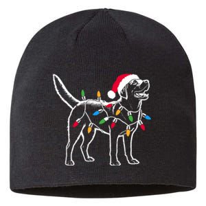 Funny Santa Labrador Retriever Christmas Lights Dog Lover Sustainable Beanie