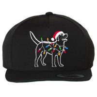 Funny Santa Labrador Retriever Christmas Lights Dog Lover Wool Snapback Cap