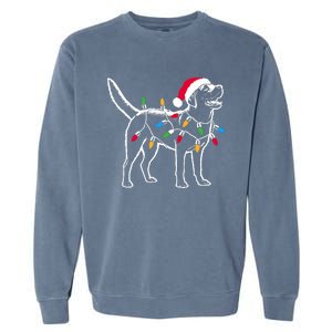 Funny Santa Labrador Retriever Christmas Lights Dog Lover Garment-Dyed Sweatshirt