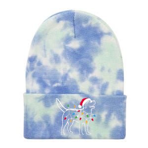 Funny Santa Labrador Retriever Christmas Lights Dog Lover Tie Dye 12in Knit Beanie