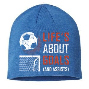 Funny Soccer Lover Girl Boy Teen Soccer Player Fans Coaches Gift Sustainable Beanie