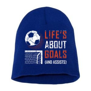 Funny Soccer Lover Girl Boy Teen Soccer Player Fans Coaches Gift Short Acrylic Beanie