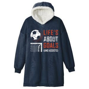 Funny Soccer Lover Girl Boy Teen Soccer Player Fans Coaches Gift Hooded Wearable Blanket