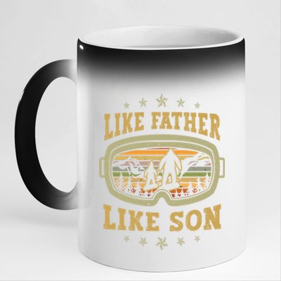 Funny Snowboarding Like Father Like Son Retro Snowboarders Gift 11oz Black Color Changing Mug