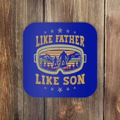 Funny Snowboarding Like Father Like Son Retro Snowboarders Gift Coaster