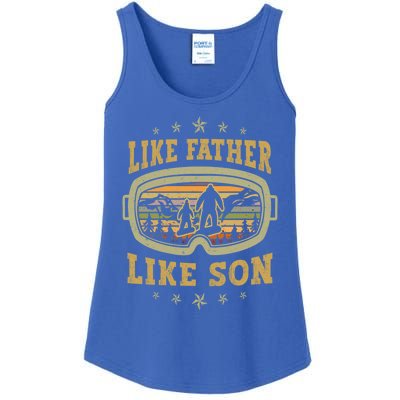 Funny Snowboarding Like Father Like Son Retro Snowboarders Gift Ladies Essential Tank