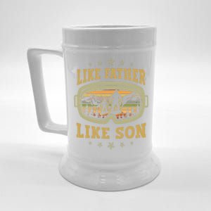 Funny Snowboarding Like Father Like Son Retro Snowboarders Gift Beer Stein