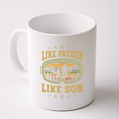 Funny Snowboarding Like Father Like Son Retro Snowboarders Gift Coffee Mug