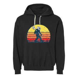 Funny Sasquatch Lax Bigfoot Lacrosse Garment-Dyed Fleece Hoodie