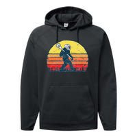 Funny Sasquatch Lax Bigfoot Lacrosse Performance Fleece Hoodie