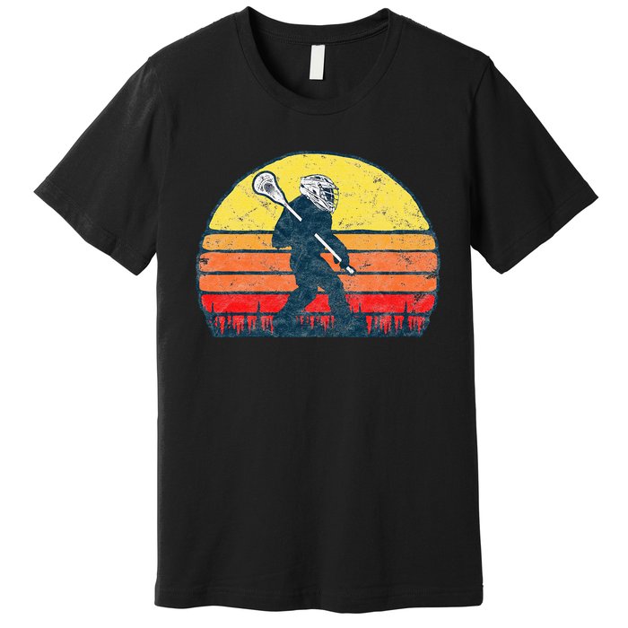 Funny Sasquatch Lax Bigfoot Lacrosse Premium T-Shirt