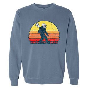 Funny Sasquatch Lax Bigfoot Lacrosse Garment-Dyed Sweatshirt