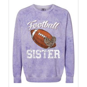 Football Sister Leopard Tee Ball Funny Mother's Day Colorblast Crewneck Sweatshirt