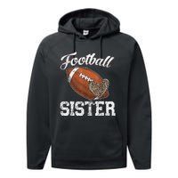 Football Sister Leopard Tee Ball Funny Mother's Day Performance Fleece Hoodie