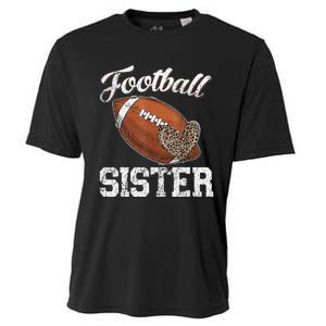 Football Sister Leopard Tee Ball Funny Mother's Day Cooling Performance Crew T-Shirt