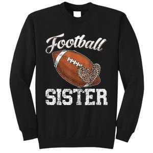 Football Sister Leopard Tee Ball Funny Mother's Day Sweatshirt