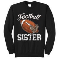 Football Sister Leopard Tee Ball Funny Mother's Day Sweatshirt