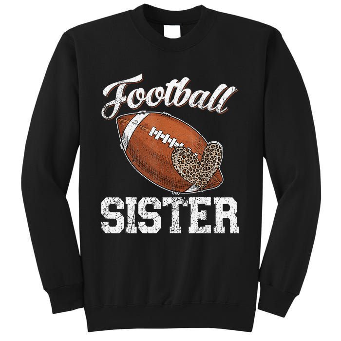 Football Sister Leopard Tee Ball Funny Mother's Day Sweatshirt