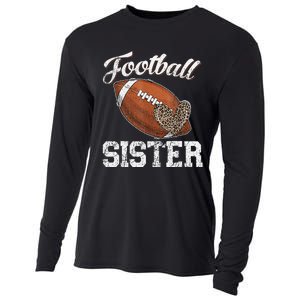 Football Sister Leopard Tee Ball Funny Mother's Day Cooling Performance Long Sleeve Crew