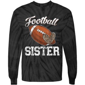 Football Sister Leopard Tee Ball Funny Mother's Day Tie-Dye Long Sleeve Shirt