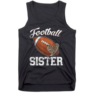 Football Sister Leopard Tee Ball Funny Mother's Day Tank Top