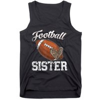 Football Sister Leopard Tee Ball Funny Mother's Day Tank Top