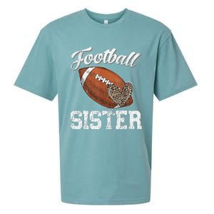 Football Sister Leopard Tee Ball Funny Mother's Day Sueded Cloud Jersey T-Shirt